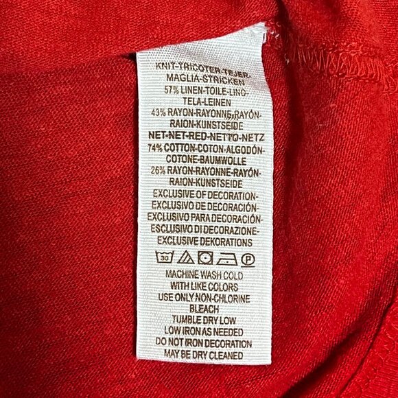 Free People Red L Tank Boho Embroidered Flowy Statement Cottage core Rodeo - Picture 7 of 9